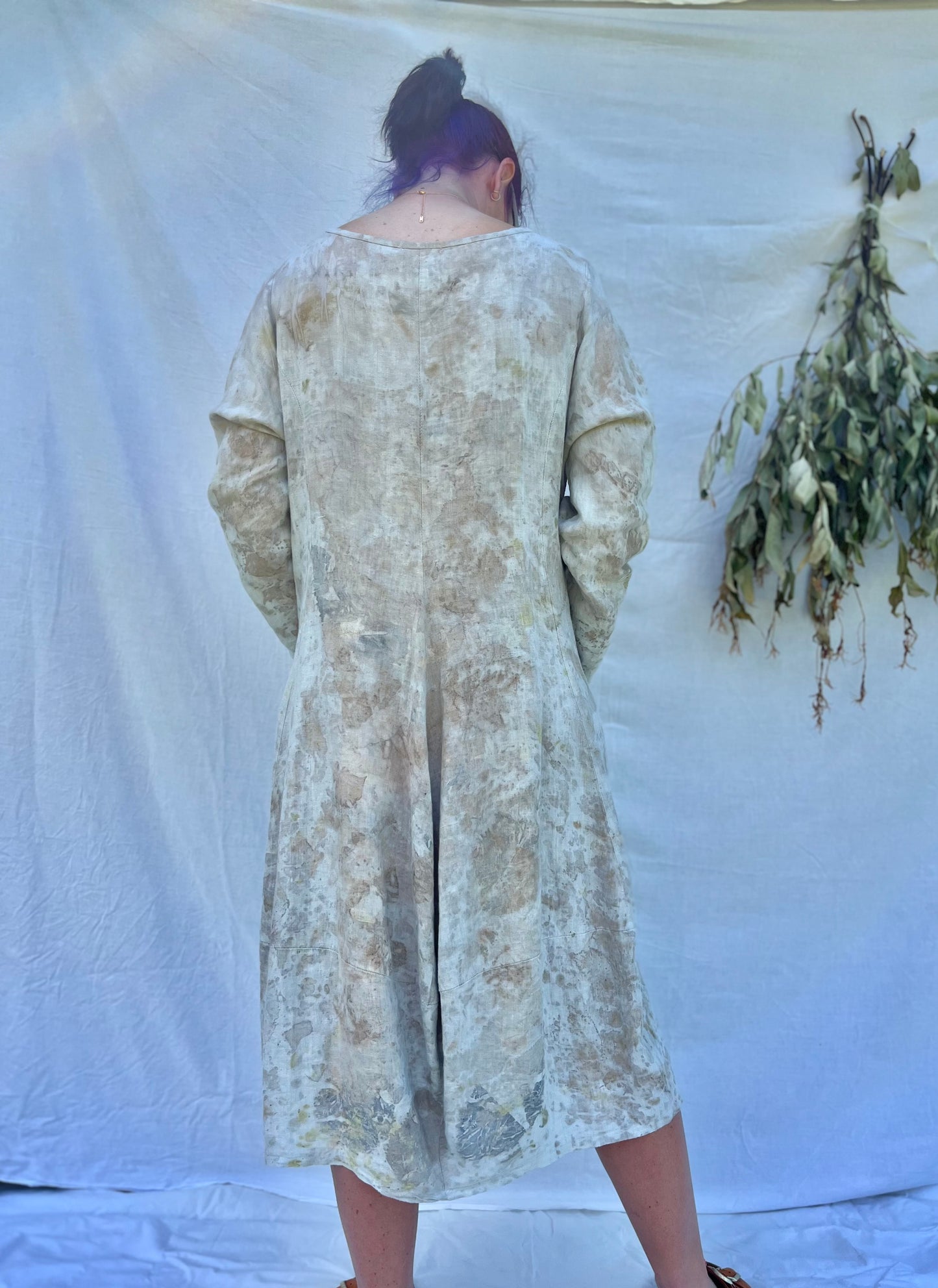 Upcycled Imagine Linen Dress | One Size (12 - 14 )