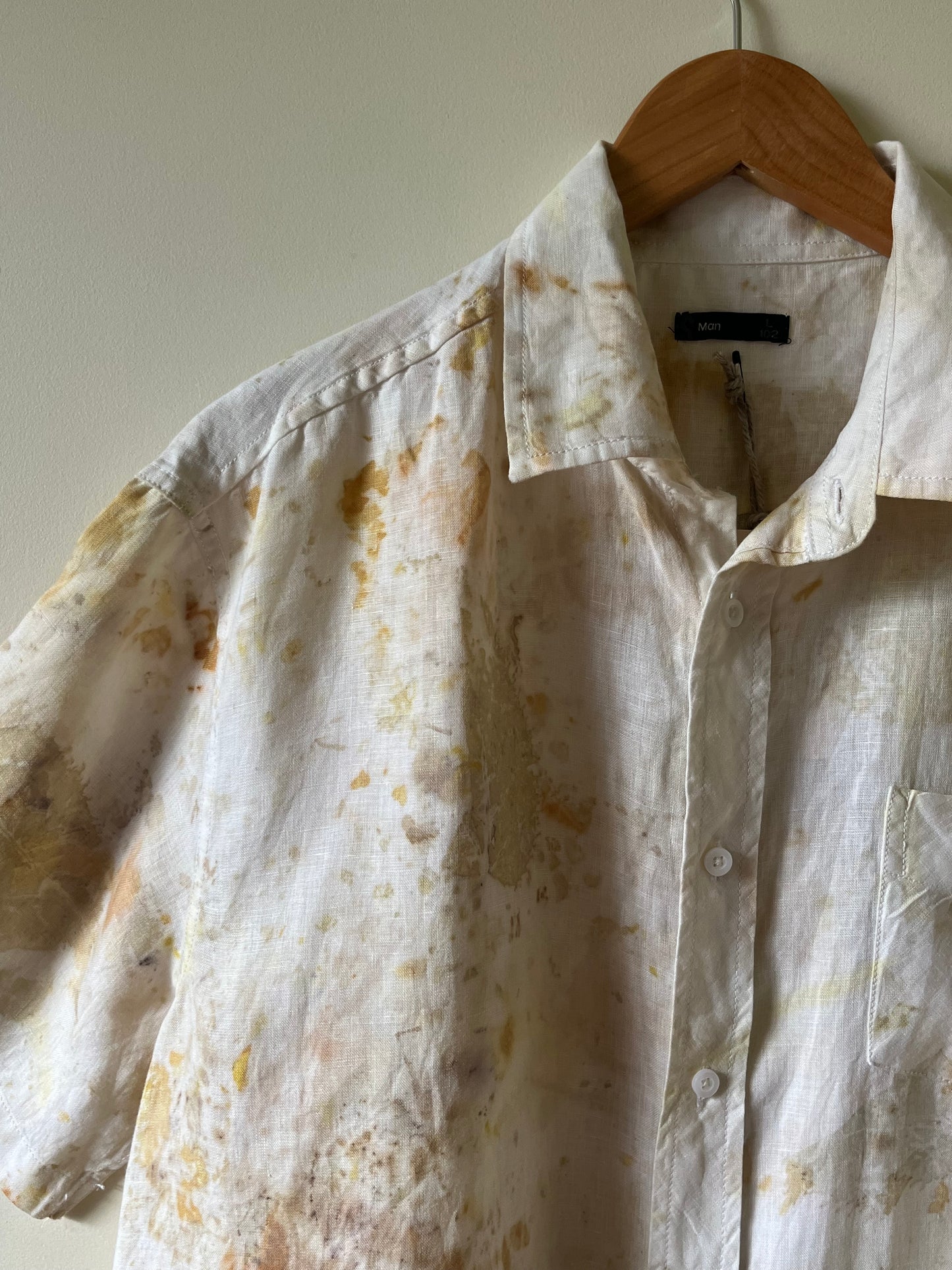 Upcycled Linen Button Up Top | L