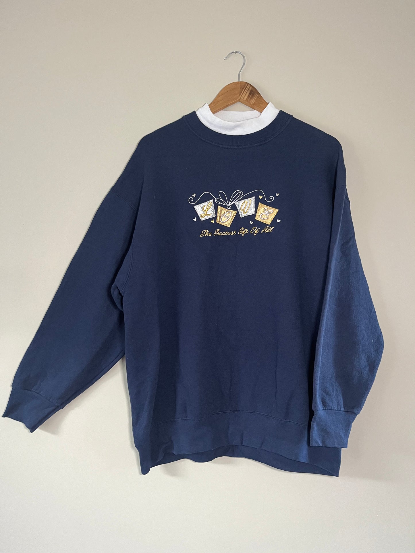 Vintage Double Collared Sweater | XL